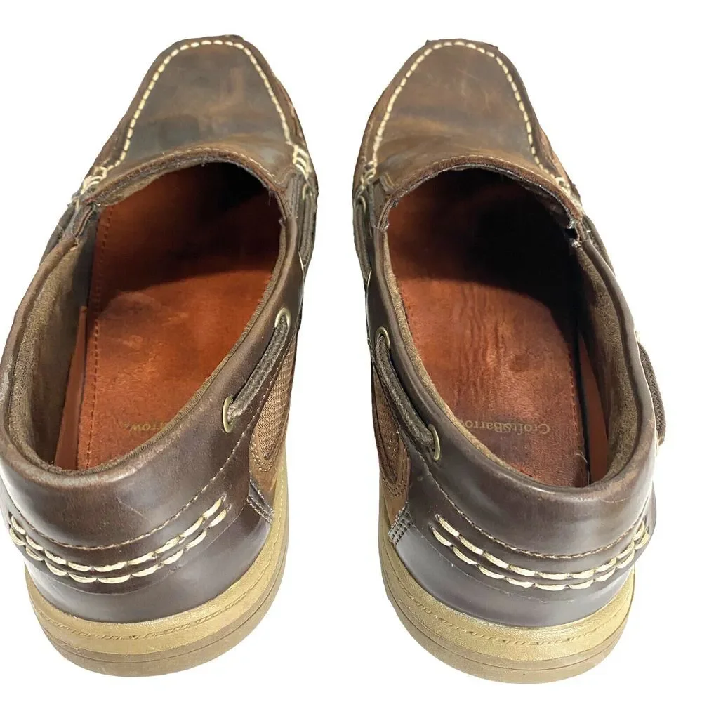 Croft & Barrow Men’s‎ Slip On Loafers Boat Shoes Brown Leather Size 9.5M